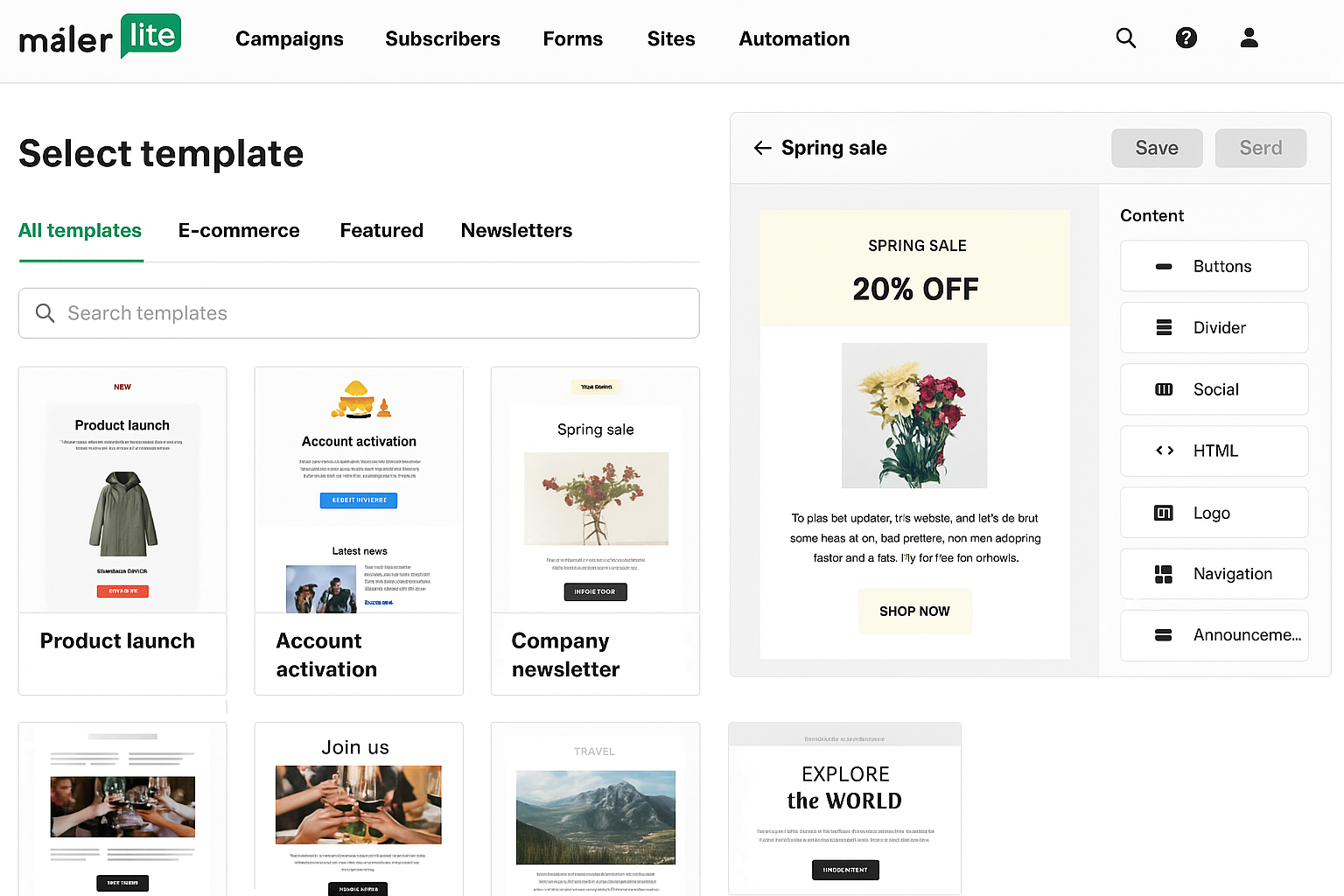 Mailerlite vs ActiveCampaign -  Templates & Design Customization